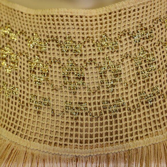 Vintage 1970s Gauze Cotton Dress with Metallic Threads - Picture 13 of 15